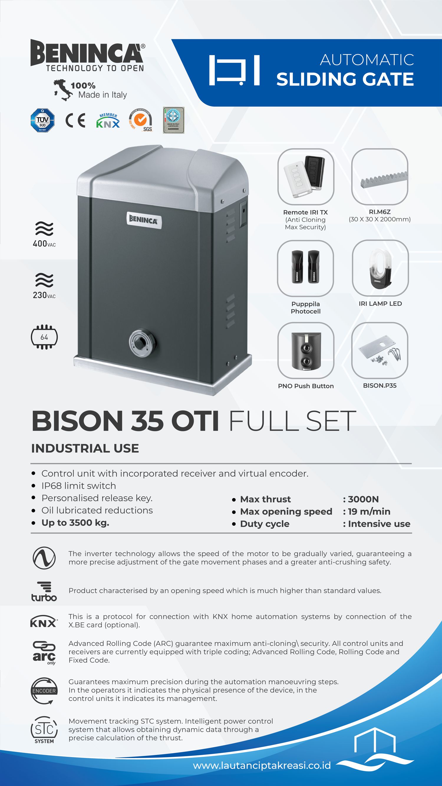 Bison 35 OTI ( 3,5 Ton Capacity) 